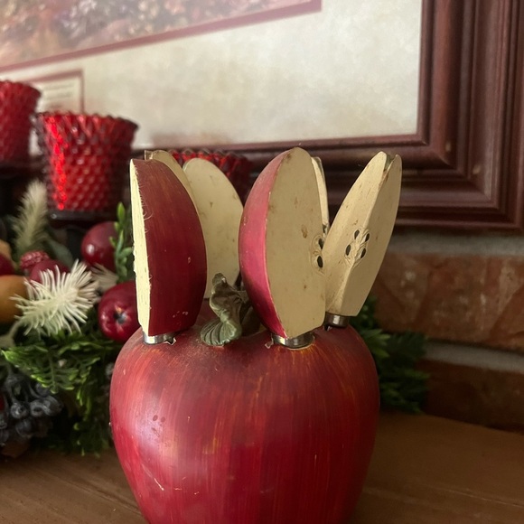 Rare Vintage 1970’s Set of 6 Cheese/Butter Stainless Steel knives Apple holder⚡ - Picture 2 of 7